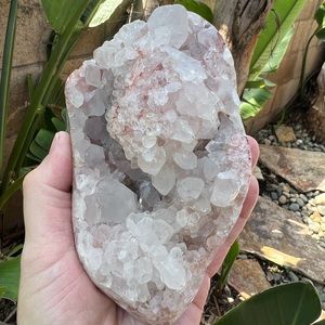 Pink Amethyst Flower Agate Quartz Crystal Freeform